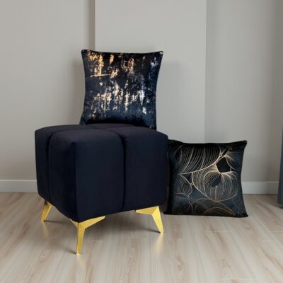 Bubble Cube Pouffe – Velvet Upholstery, Designer Accent Seat