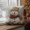 Handcrafted Christmas Snowman Pillow