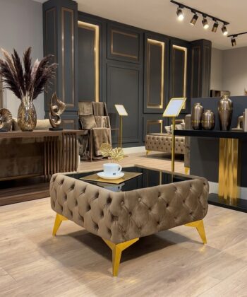Luxury Velvet Chesterfield  Coffee Table 63x63x35cm Square Velvet