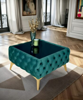 Luxury Velvet Chesterfield  Coffee Table 63x63x35cm Square Velvet