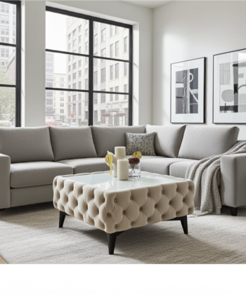 Luxury Velvet Chesterfield  Coffee Table 63x63x35cm Square Velvet