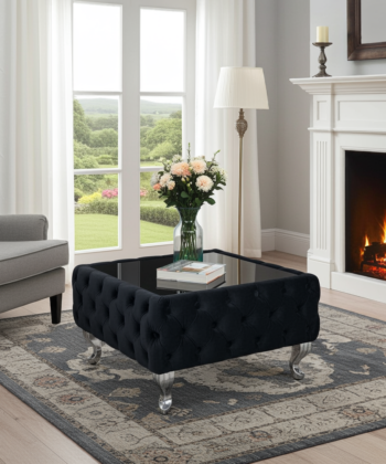 Luxury Velvet Chesterfield  Coffee Table 63x63x35cm Square Velvet