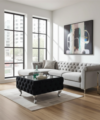 Luxury Velvet Chesterfield  Coffee Table 63x63x35cm Square Velvet