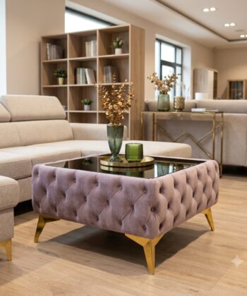 Luxury Velvet Chesterfield  Coffee Table 63x63x35cm Square Velvet