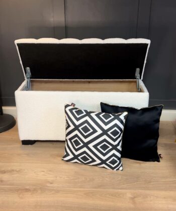 Boucl&eacute; Ottoman with Storage &ndash; Custom Bench for Irish Homes