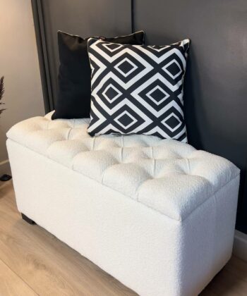 Bouclé Ottoman with Storage – Custom Bench for Irish Homes
