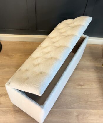 Bouclé Ottoman with Storage – Custom Bench for Irish Homes