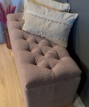 Boucl&eacute; Ottoman with Storage &ndash; Custom Bench for Irish Homes