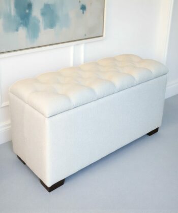 Bouclé Ottoman with Storage – Custom Bench for Irish Homes