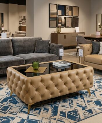 Chesterfield Coffee Table Velvet Rectangle 83x63x45cm with Glass