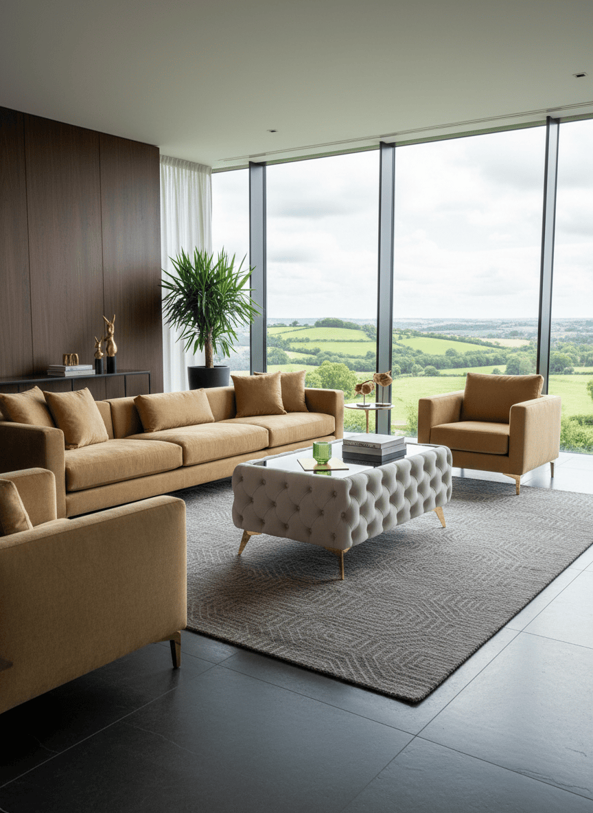 Chesterfield Coffee Table Velvet Rectangle 83x63x45cm with Glass