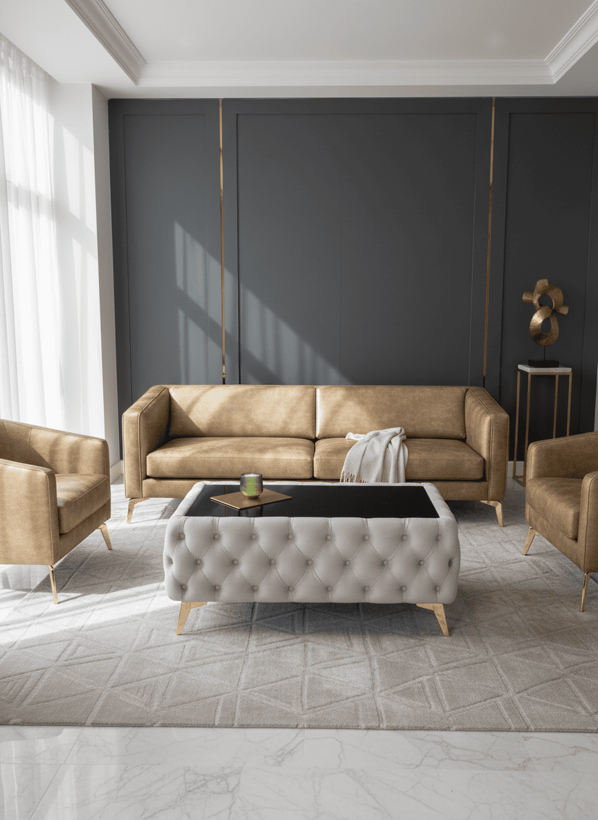 Chesterfield Coffee Table Velvet Rectangle 83x63x45cm with Glass