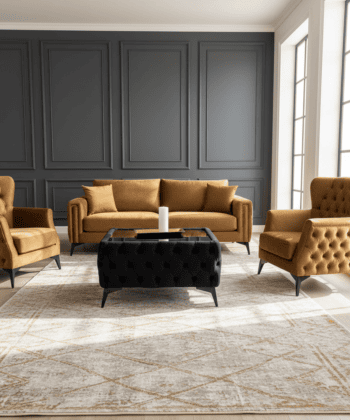 Chesterfield Coffee Table Velvet Rectangle 83x63x45cm with Glass
