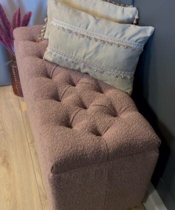 Elegance Bouclé Ottoman with Storage 120x40cm