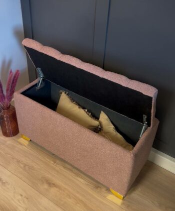 Elegance Bouclé Ottoman with Storage 120x40cm