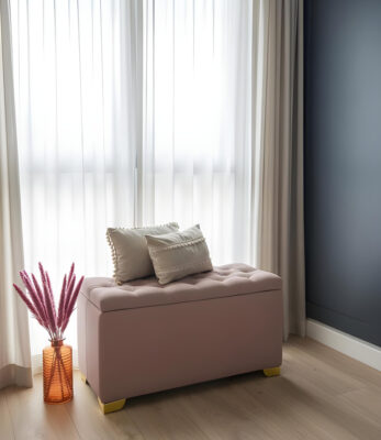 Bouclé Ottoman with Storage – Custom Bench for Irish Homes