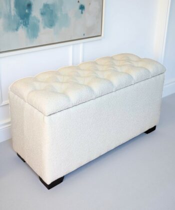 Elegance Bouclé Storage Bench Ottoman –  Multiple Sizes