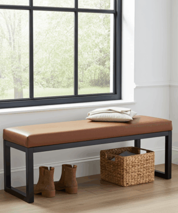 Wooden Framed Bench with Leather BlissBench 140cm Long