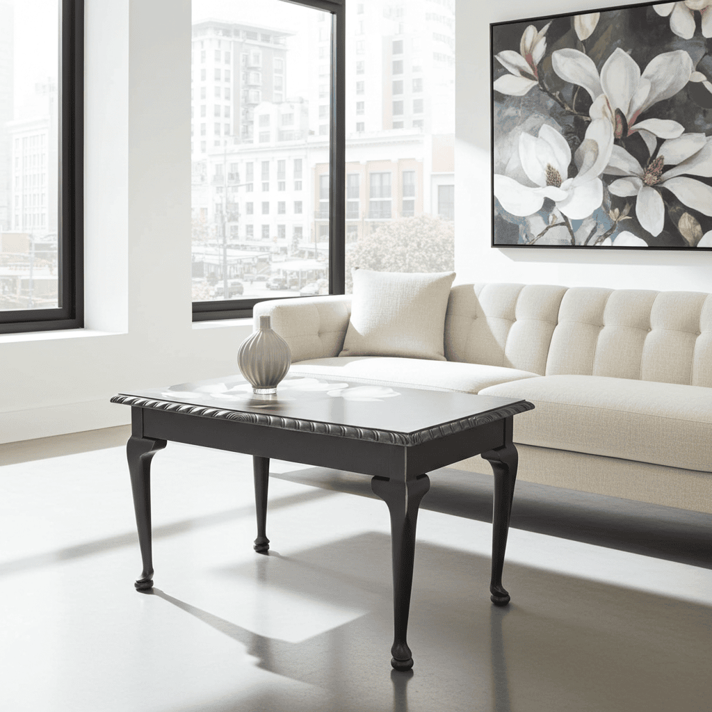 Artistic Solid Wood Coffee Table for Elegant Living Rooms