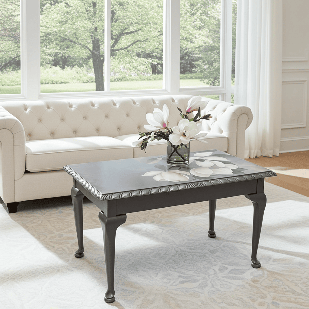 Artistic Solid Wood Coffee Table for Elegant Living Rooms