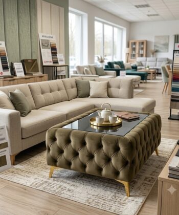 Chesterfield Velvet Square Coffee Table with Glass 63x63x45cm
