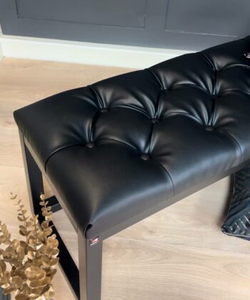 Cognac Eco Leather Wooden-Framed Bench 140x40cm