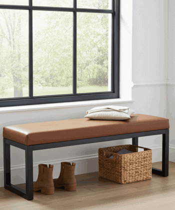 Wooden Framed Bench with Leather BlissBench 140cm Long