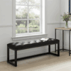 Cognac Eco Leather Wooden-Framed Bench 140x40cm