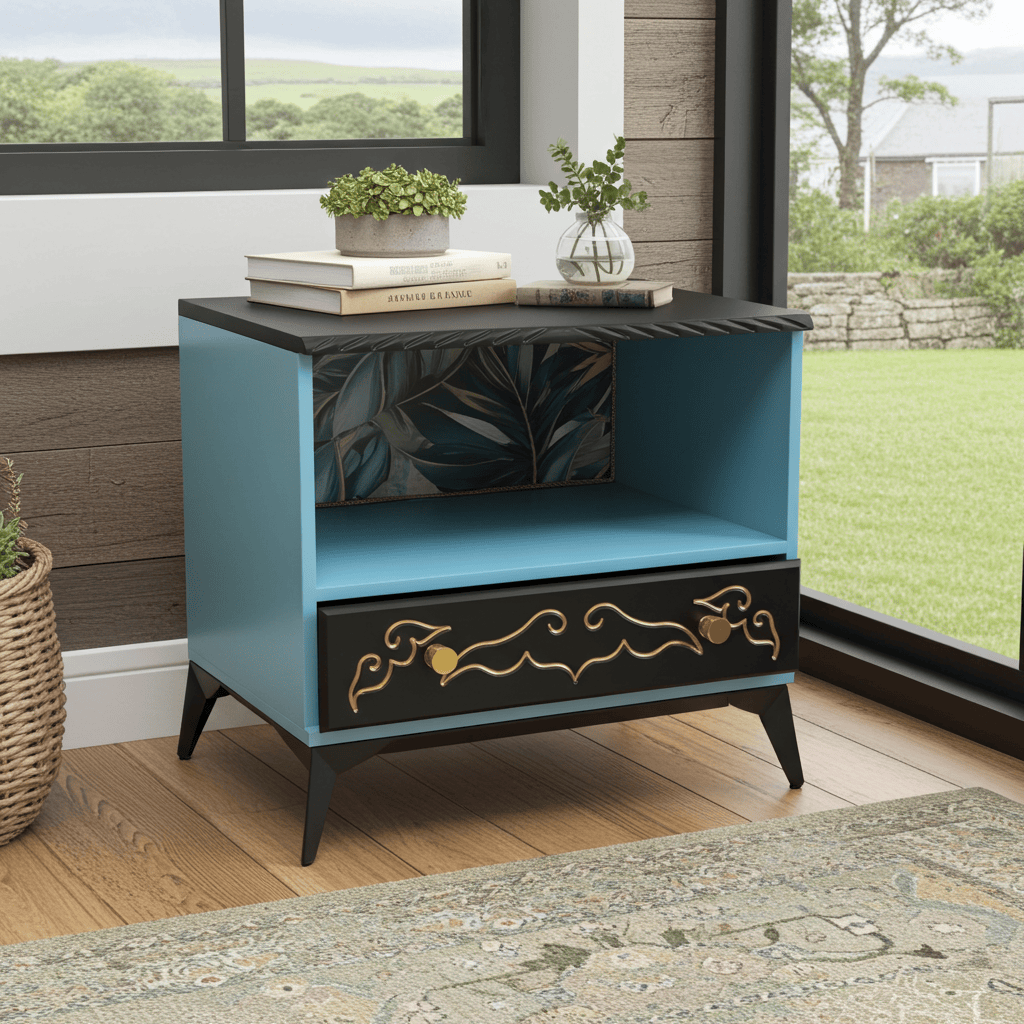 Tropical Deco Nightstand – Art Deco Bedside Table