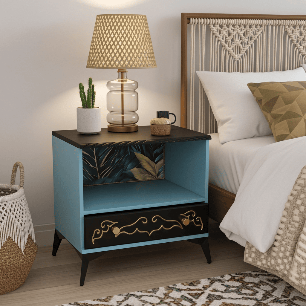 Tropical Deco Nightstand – Art Deco Bedside Table