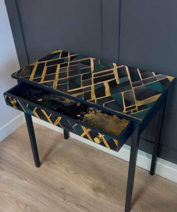 Art Deco Console Table with Bold Geometric Design