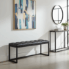 Black Loft Bench 140x40cm - Industrial Metal Frame