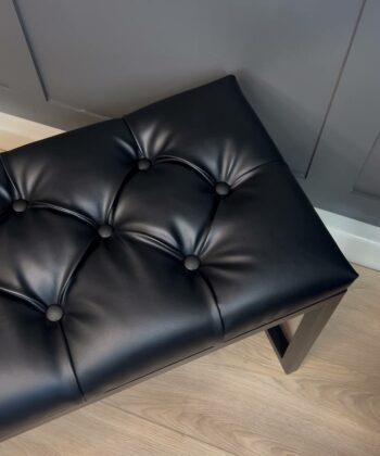 Black Loft Bench 140x40cm - Industrial Metal Frame