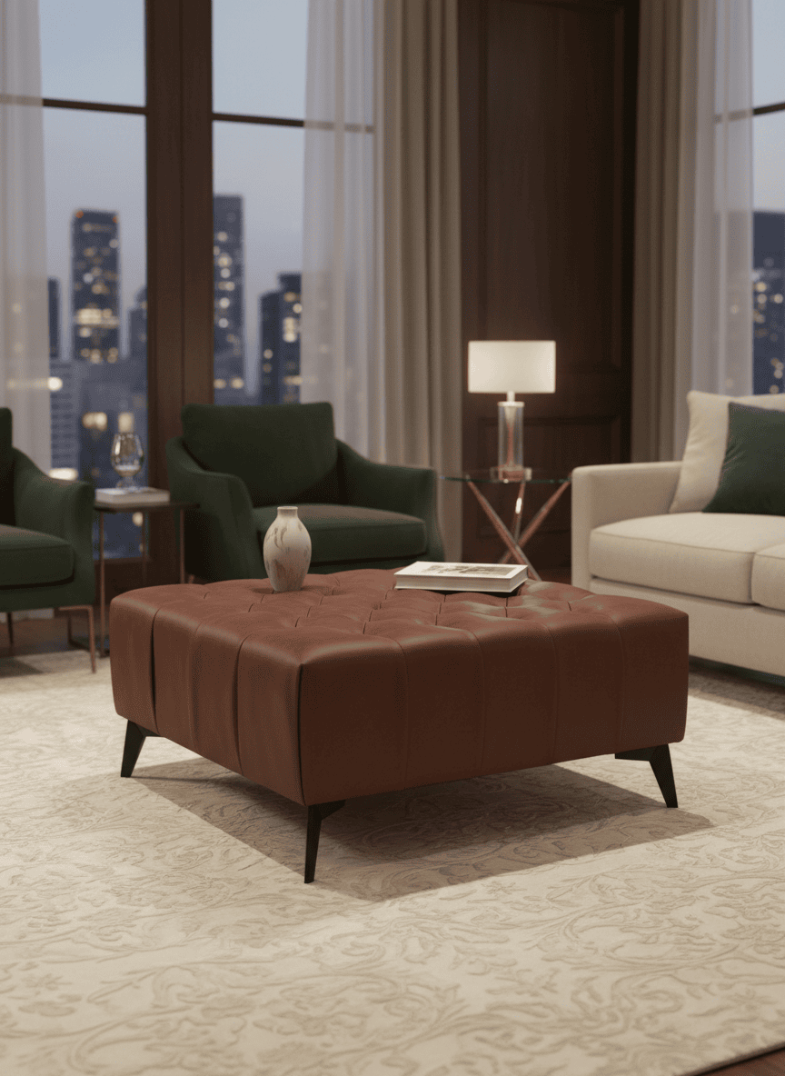Chesterfield Coffe Table/Footstool Eco Leather