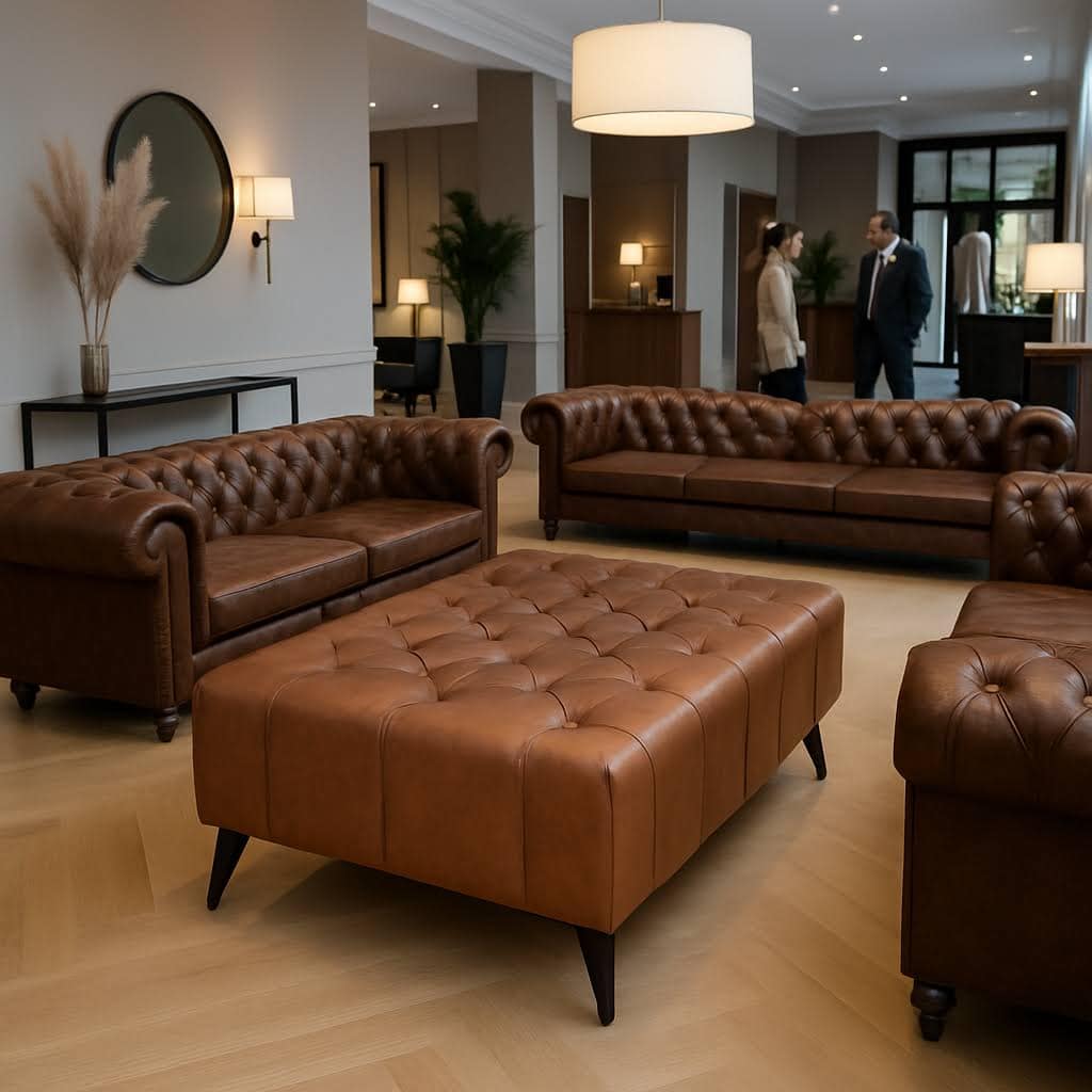 Chesterfield Coffe Table/Footstool Eco Leather