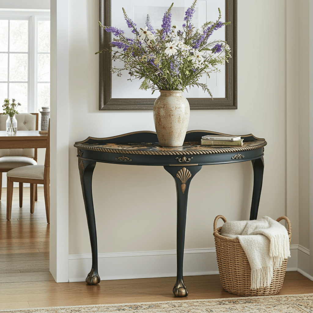 Luxurious Baroque Console Table for Hallways and Living Rooms