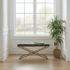 Metal-Framed Bench 100x40cm Gold Frame / Boucle