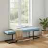 Upholstered Bench 140x40cm Eco Leather Metal Frame