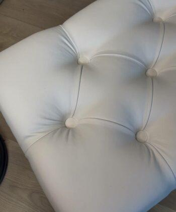 White Tufted Loft Bench 140x40cm - Industrial Design