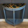 Geometric Half-Moon Console Table with Storage Shelf