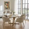CELESTE Antique Gold Round Dining Table (Ø120cm | High-Gloss Glass-Effect MDF & Seamless Welded Metal Base)