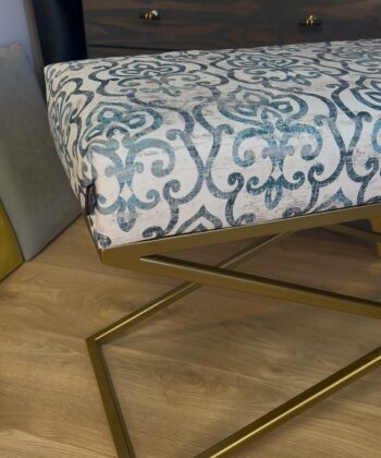 Metal-Framed Bench in Antique Gold Finish – 100x40cm