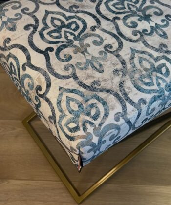Metal-Framed Bench in Antique Gold Finish – 100x40cm