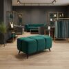 Bubble Pouffe Ottoman – Soft Boucle Upholstery 90x55x50 cm