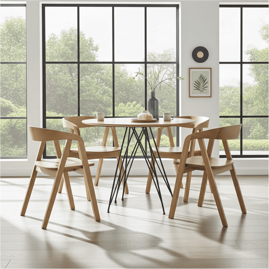 Solid Oak Nordic Chair – Scandinavian Minimalist Oak Seating