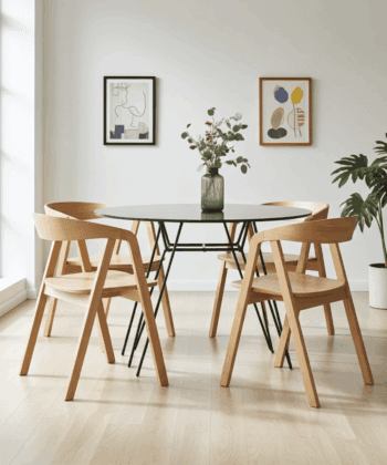 Solid Oak Nordic Chair – Scandinavian Minimalist Oak Seating