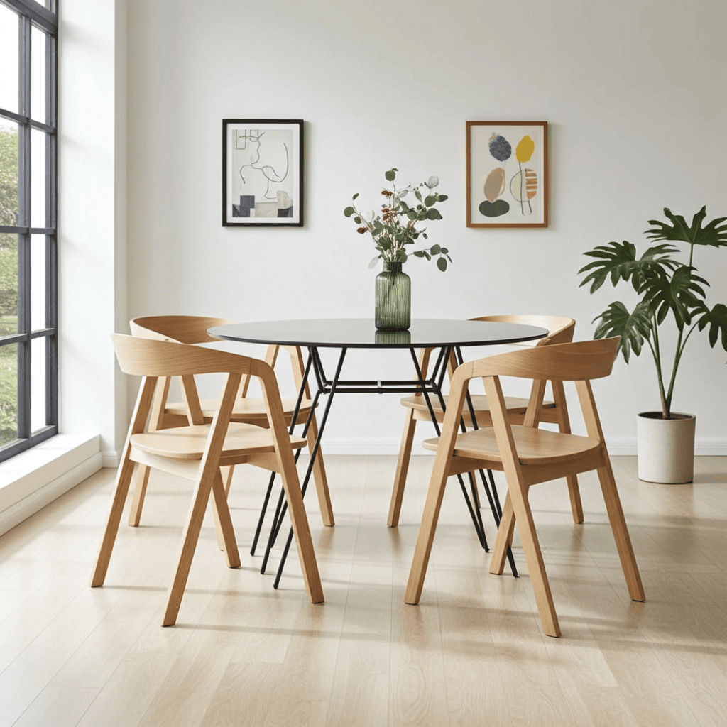 Solid Oak Nordic Chair – Scandinavian Minimalist Oak Seating