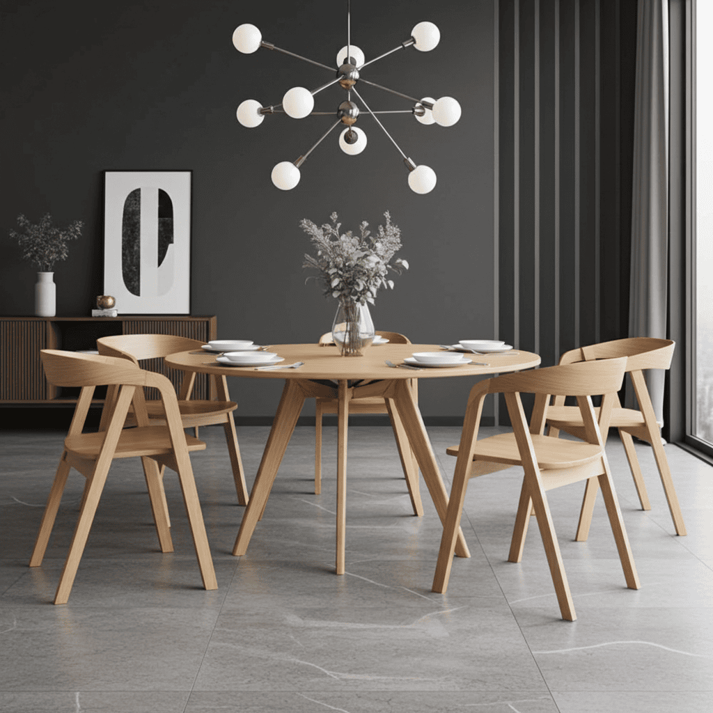 Solid Oak Nordic Chair – Scandinavian Minimalist Oak Seating