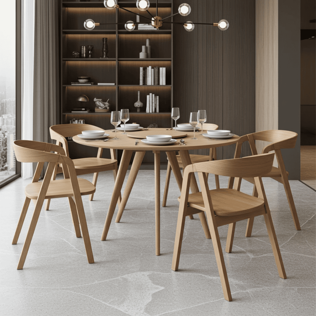 Solid Oak Nordic Chair – Scandinavian Minimalist Oak Seating