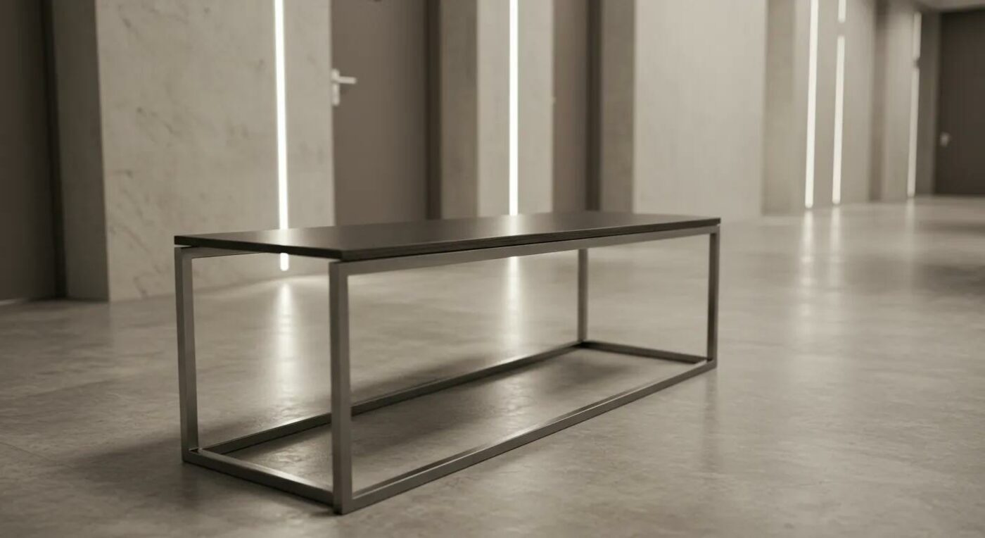 metal framed bench for hallway
